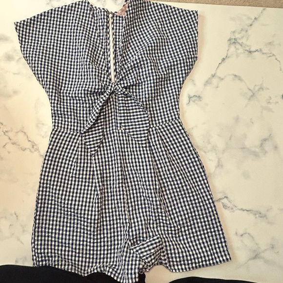 Hutch Navy and White Gingham Romper - Picture 5 of 7